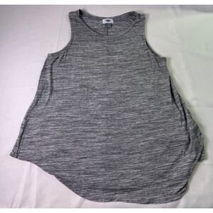 Old Navy Luxe Grey Space Dye Sleeveless Stretch Knit High Neck Swing Tank Top M